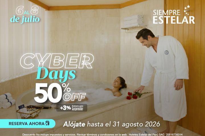Cyber Days 50% Off ▪️◾◼️ ESTELAR Miraflores Perú - Lima Cyber Days 50% Off ▪️◾◼️ ESTELAR Miraflores Perú - Lima
